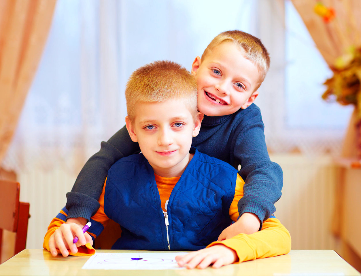 portrait of two kids